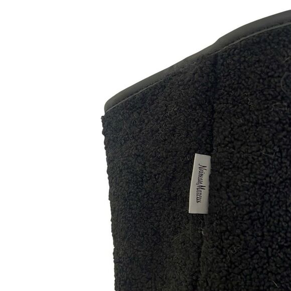 Neiman Marcus Black Shearling Sherpa Tote Bag - Picture 3 of 5